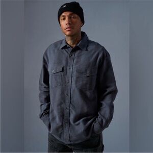 Urban Outfitters BDG Aiden Chamois Sunwashed Shacket Size XL Dark Gray Blue